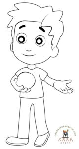 Paw Patrol Coloring Pages, Paw Patrol Coloring Page Alex Porter Holding Ball